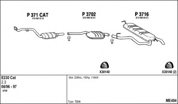 FENNO ME404 Exhaust System